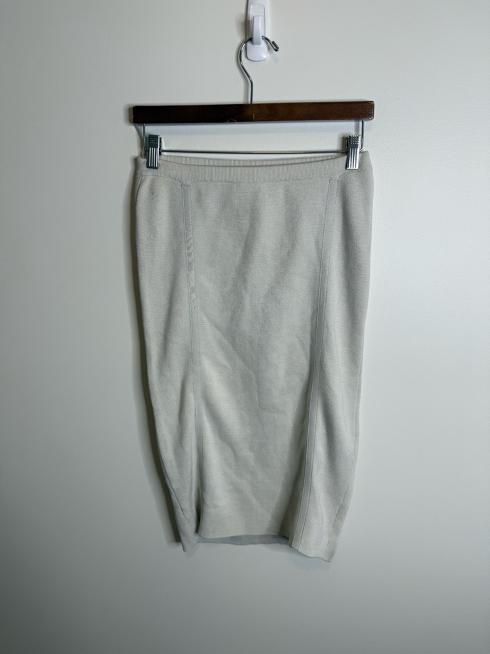 Eileen Fisher Cream Knit Pencil Skirt silk Blend size xs